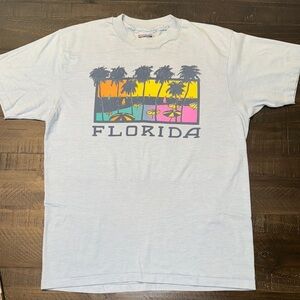 Vintage Hanes Florida Short Sleeve Graphic Unisex T-Shirt Single Stitch Large